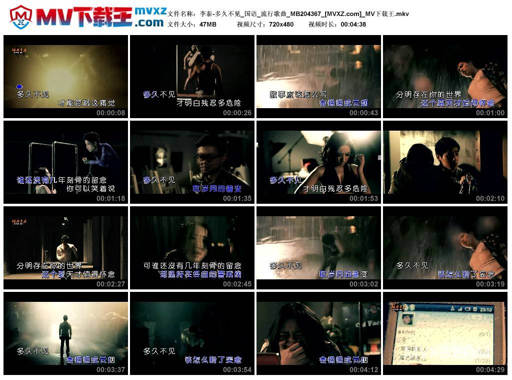 李泰-多久不见_国语_流行歌曲_MB204367